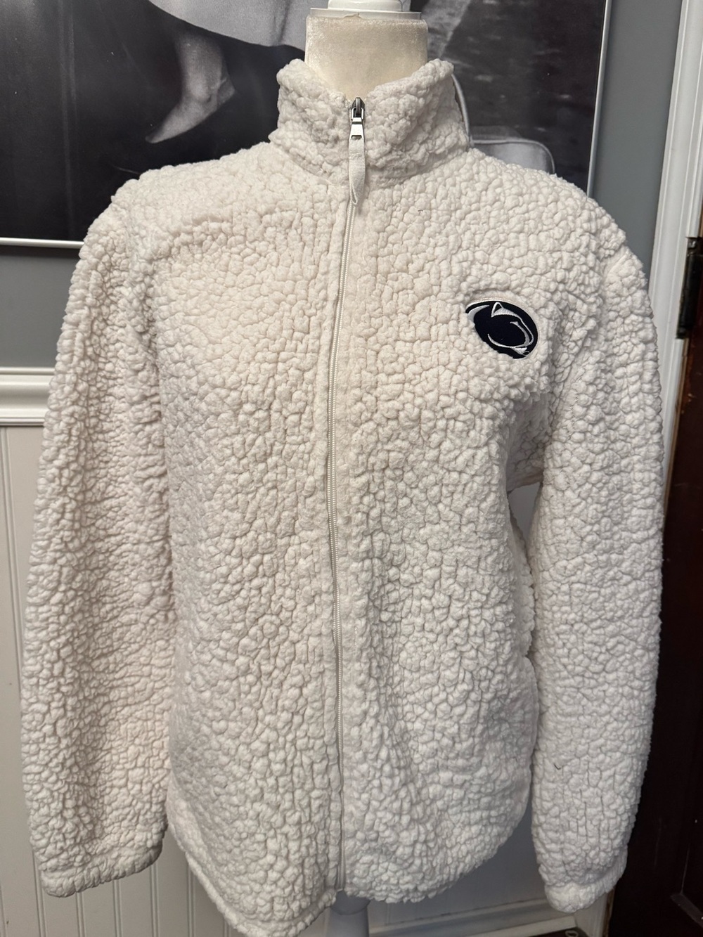 Boxercraft Women’s Penn State Nittany Lions White Sherpa Full Zip Jacket Size L
